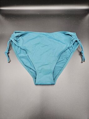 Lise Charmel Teal Side Tie Bikini Bottoms Size M Adjustable Ruched Sides NWT